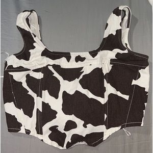 Cow print cropped tank